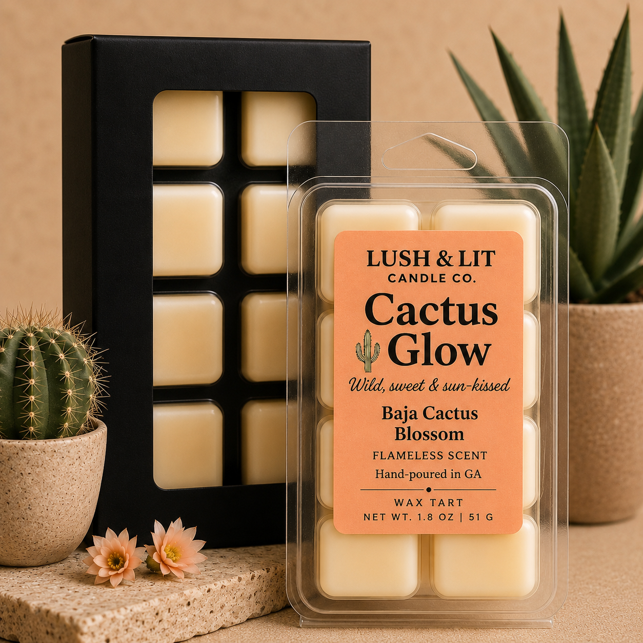 Cactus Glow Wax Melt- Wild, sweet & sun-kissed