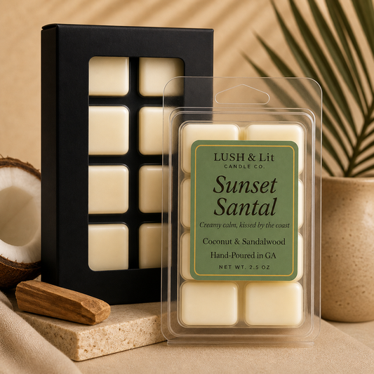 Sunset Santal -Wax Melt
Creamy calm, kissed by the coast.