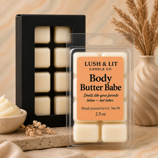 Body Butter Babe Wax Melt-
Smells like your favorite lotion — but better.