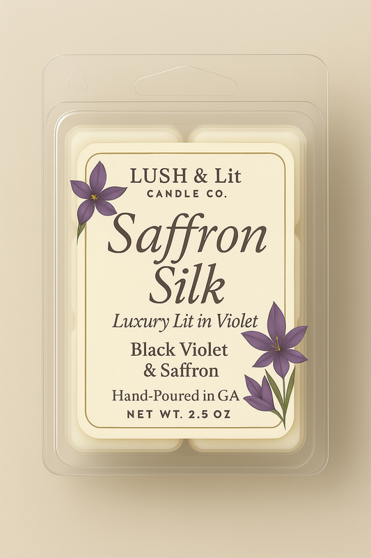 Saffron Silk -Wax Melt *Luxury Lit in Violet*