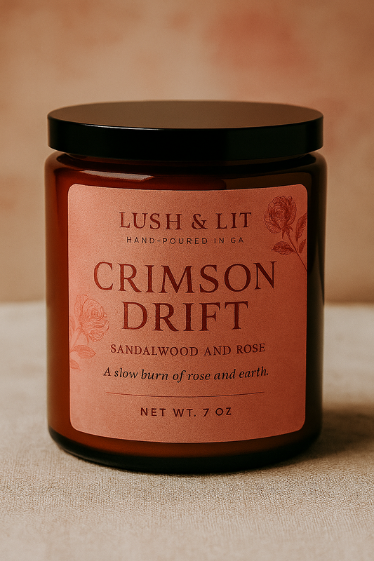 Crimson Drift -A slow burn of rose and earth
