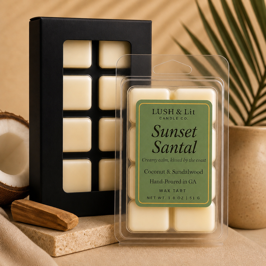 Sunset Santal -Wax Melt
Creamy calm, kissed by the coast.